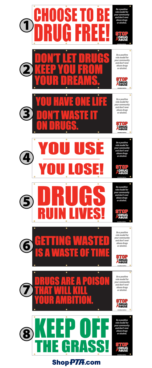 Drug Awareness- Prevention Message Banners