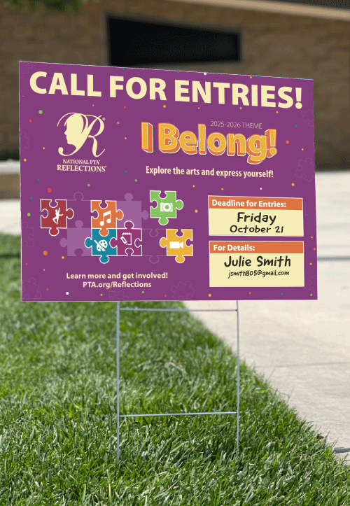2025-26 Reflections Call For Entries - Yard Signs