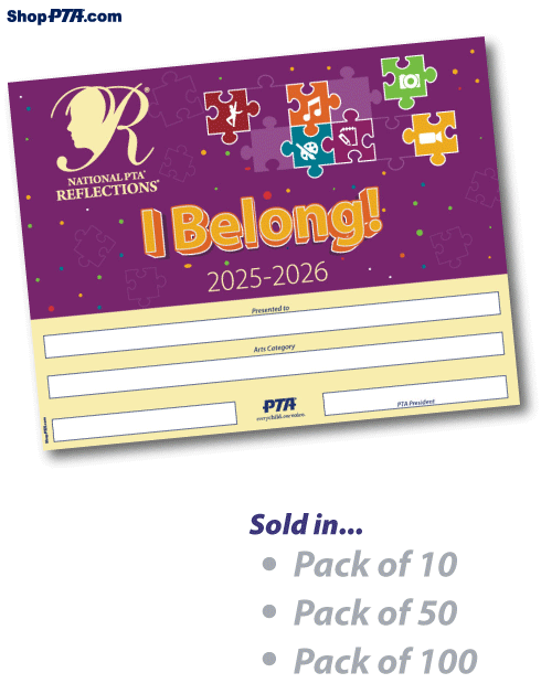 PTA Reflections- Certificate Packs