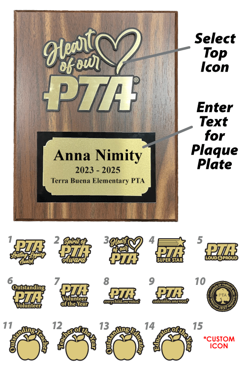 Gold Icon - Custom PTA Award Plaque