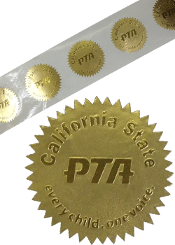 California State PTA - Gold Starbust Stickers