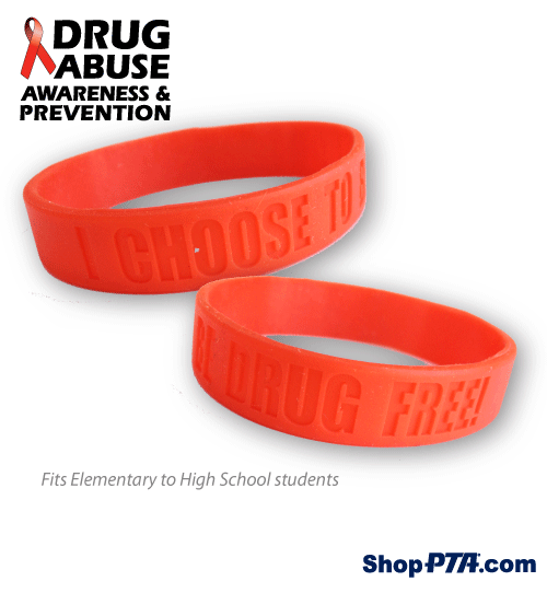 Drug Awareness- Red Silicone Wristbands