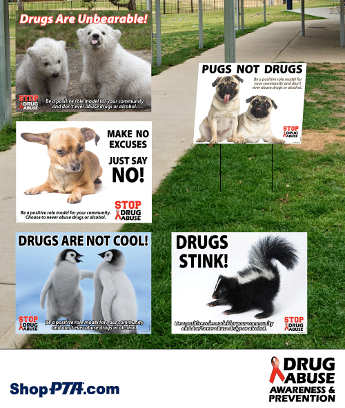 Drug Awareness Animals- Lawn Signs 