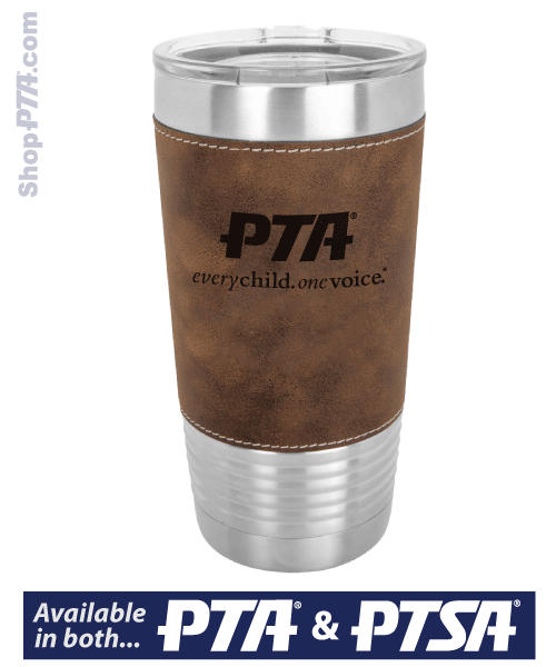 Laser Leather Engraved Steel Tumbler