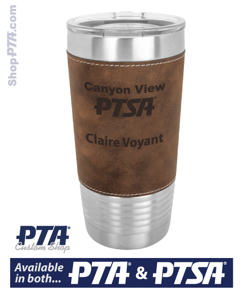 Laser Leather Engraved Steel Tumbler - Custom Shop