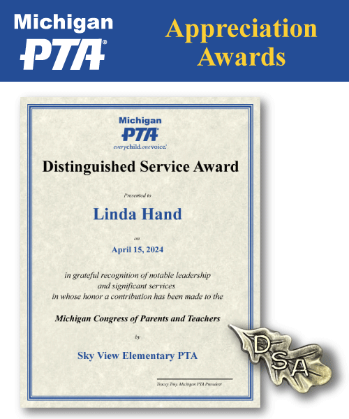 Distinguished Service Award: Certificate + Pin