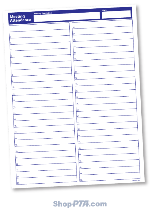 Meeting Attendance Sign-In Pads