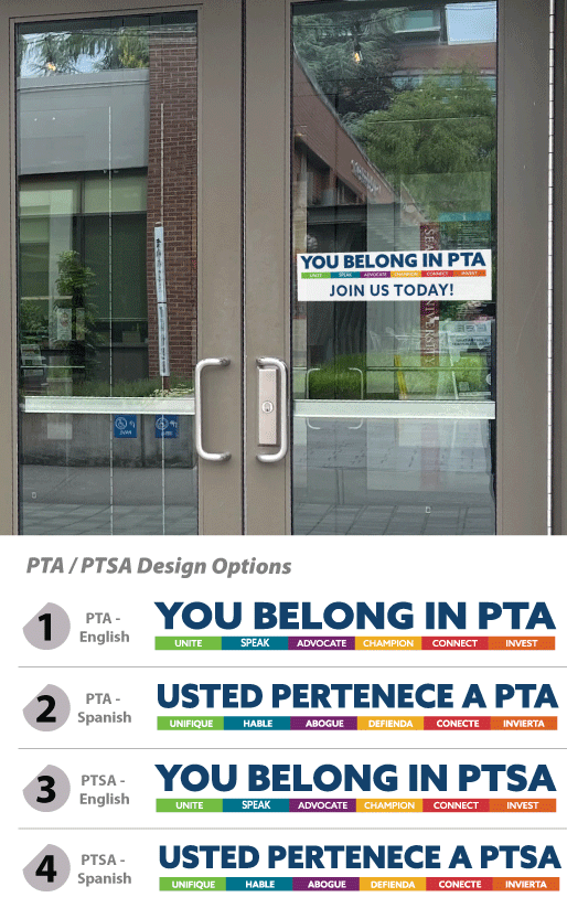 YOU BELONG IN PTA -  Wall-Window Removable Decal