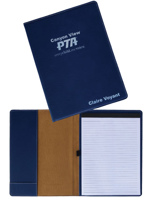 Personalized Blue Sim-Leather PTA Pad Portfolio