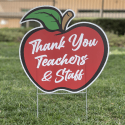 Teacher Appreciation Cutout Yard Signs-  4 Sign Set