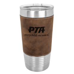 Laser Leather Engraved Steel Tumbler 