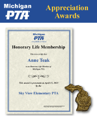 Michigan Honorary Life Membership: Certificate + Pin