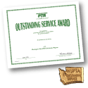 Outstanding Service Award: Certificate + Pin