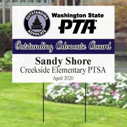 Outstanding Advocate Award: Yard Sign